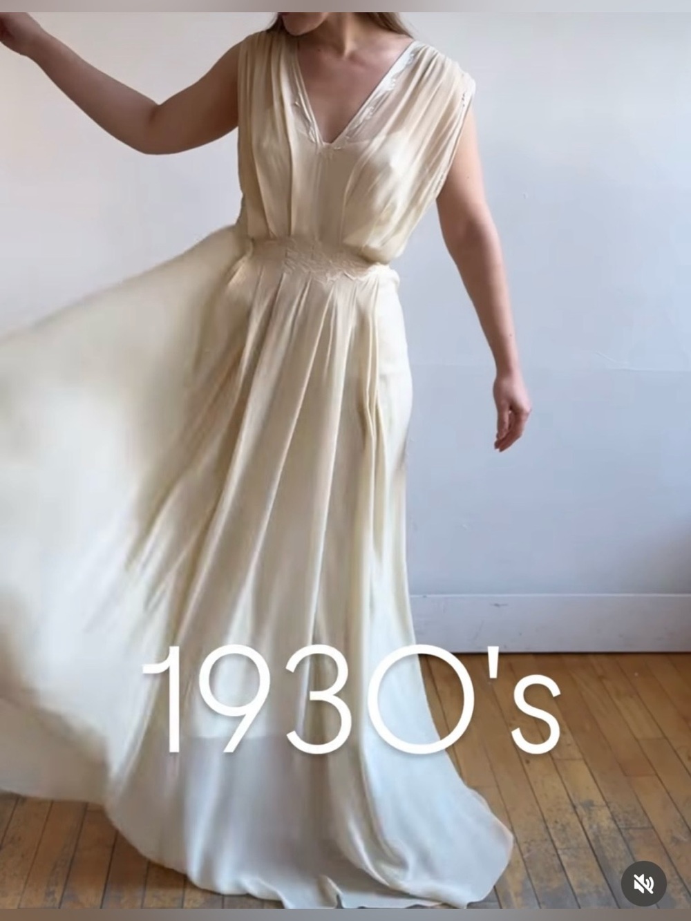 Vintage 1930's Silk Chiffon Wedding Gown